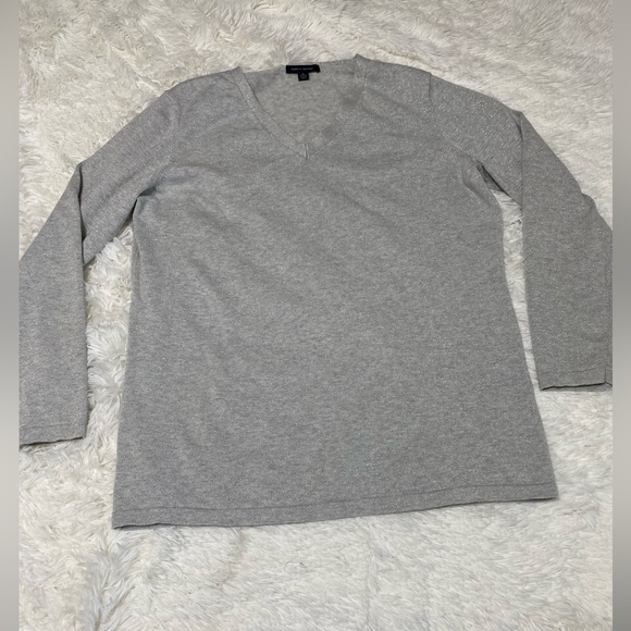 Tommy Hilfiger Metallic Sparkly Pullover Lightweight Sweater Silver Gray Size XL - Picture 10 of 14